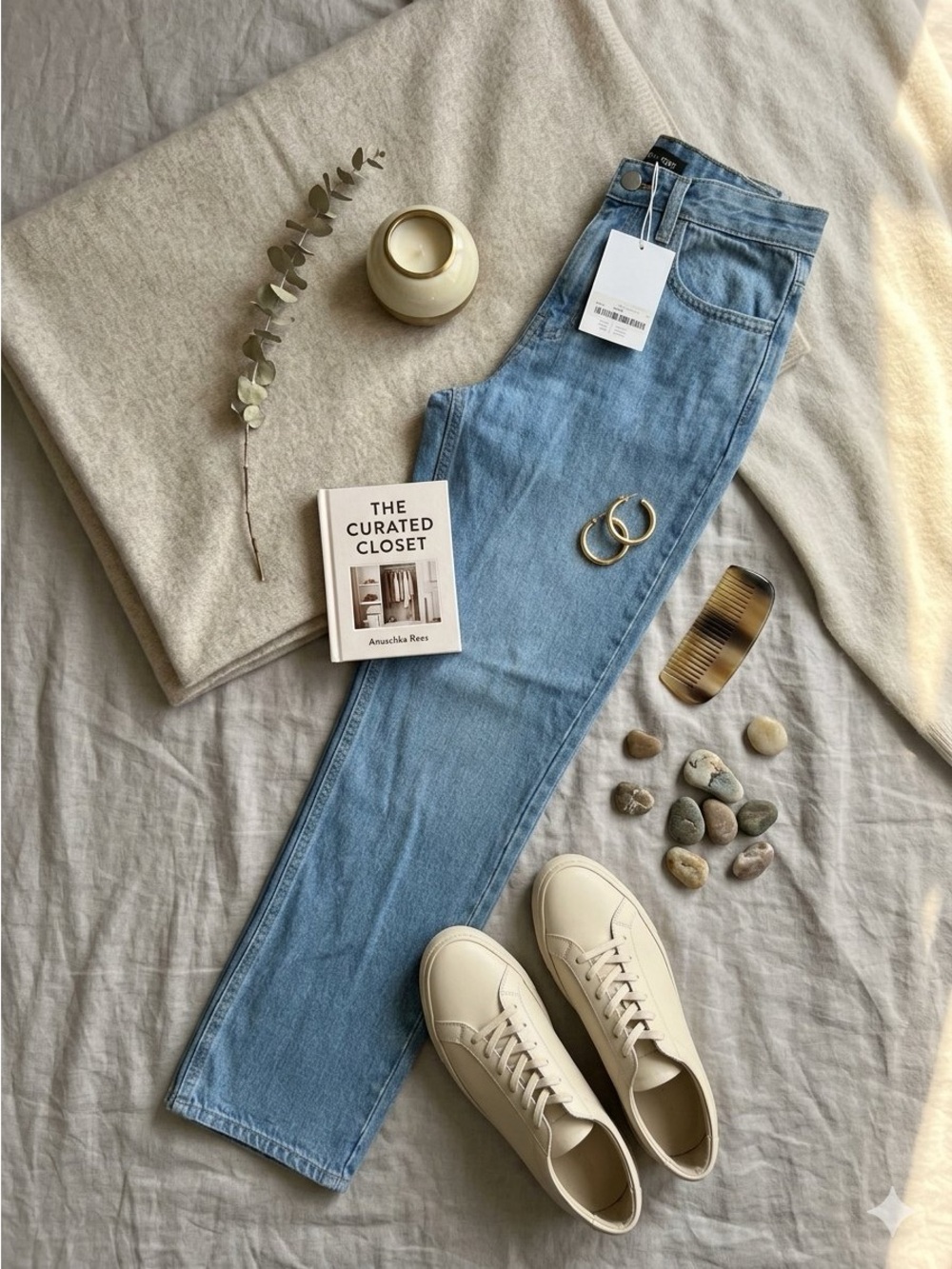 OAK + FORT Light Blue Skinny High-Rise Jeans